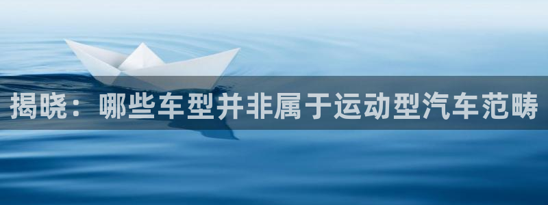 必发集团|揭晓：哪些车型并非属于运动型汽车范畴